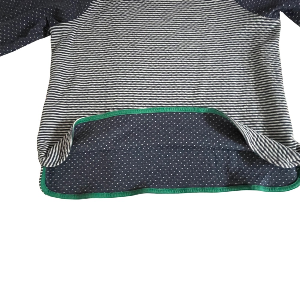 CJ Banks Womens Plus X Navy Blue Striped Polka Dot Quilted 3/4 Sleeve Top‎ - Picture 3 of 6